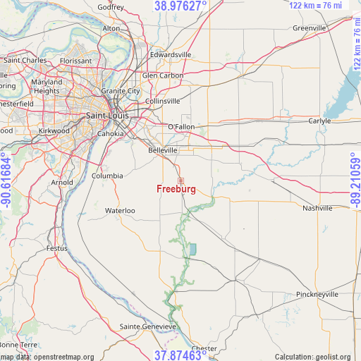 Freeburg on map