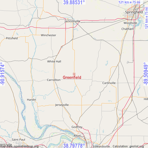 Greenfield on map
