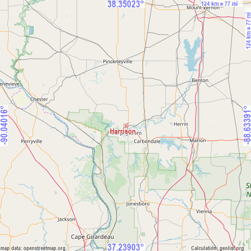 Harrison on map