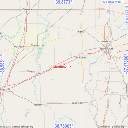 Martinsville on map