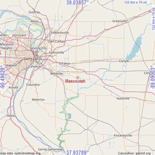 Mascoutah on map