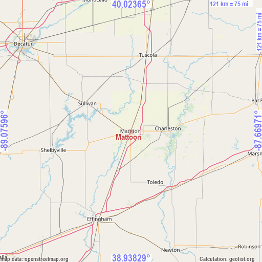 Mattoon on map