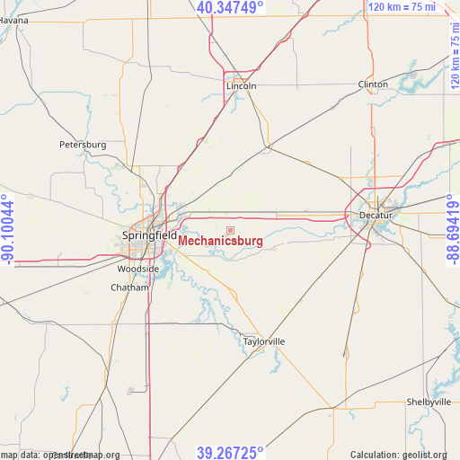 Mechanicsburg on map