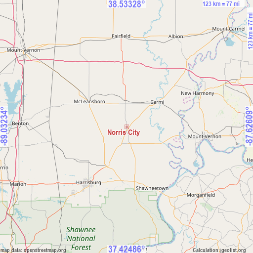 Norris City on map