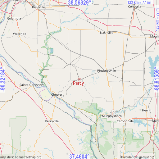 Percy on map