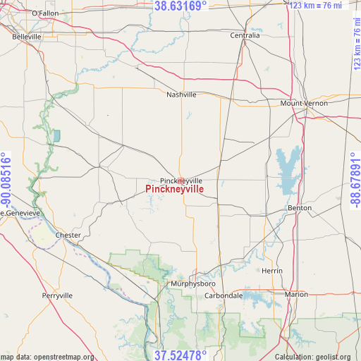 Pinckneyville on map