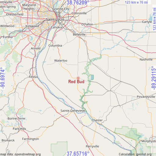 Red Bud on map