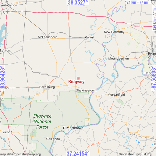 Ridgway on map