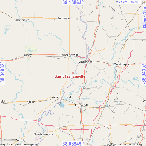 Saint Francisville on map