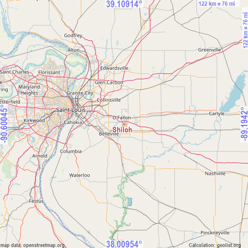 Shiloh on map