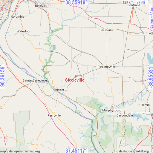 Steeleville on map