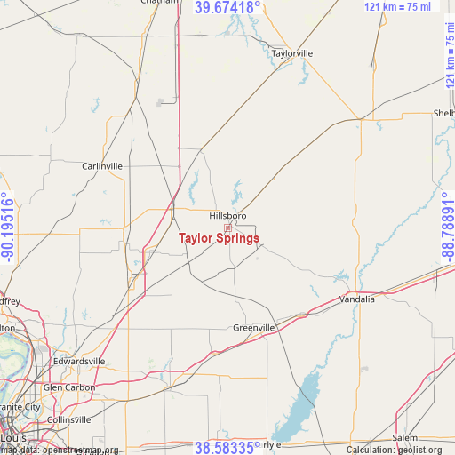 Taylor Springs on map