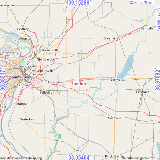 Trenton on map