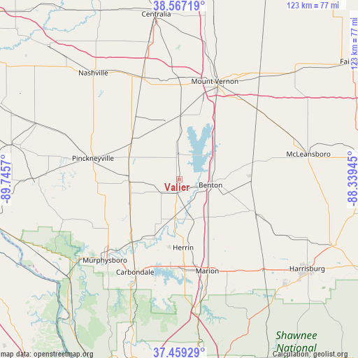 Valier on map