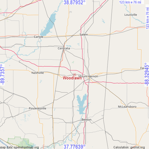 Woodlawn on map