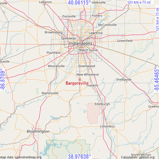 Bargersville on map