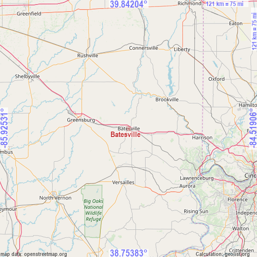 Batesville on map