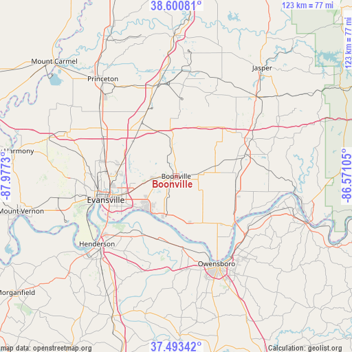 Boonville on map