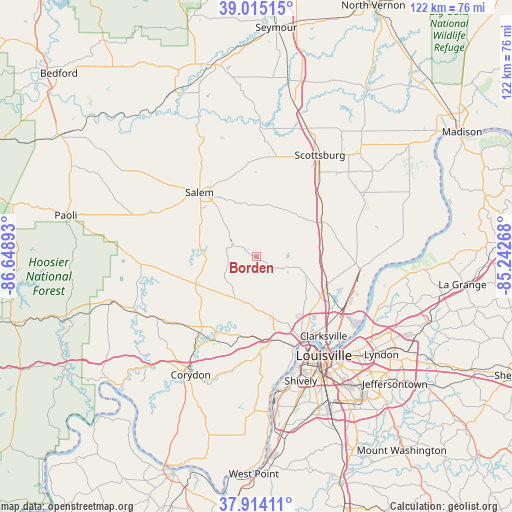 Borden on map