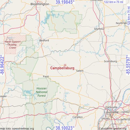 Campbellsburg on map