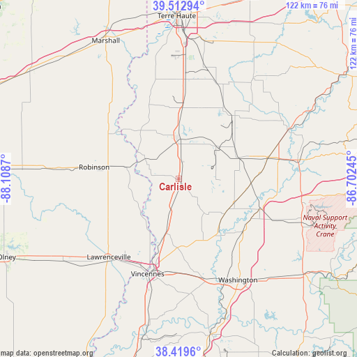 Carlisle on map
