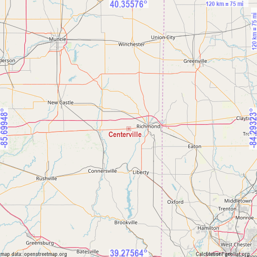 Centerville on map