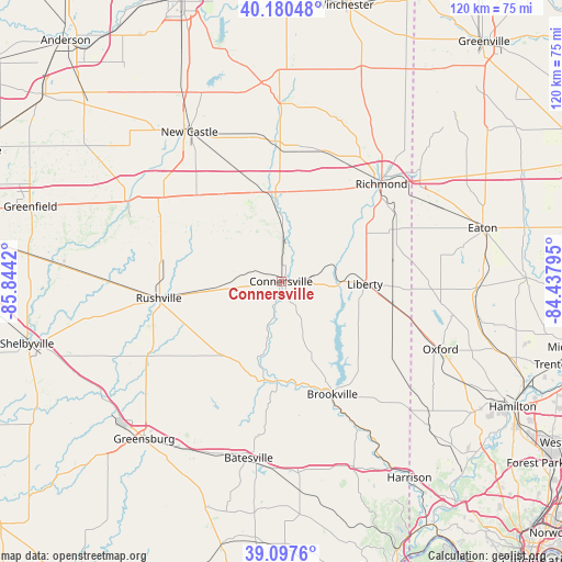 Connersville on map