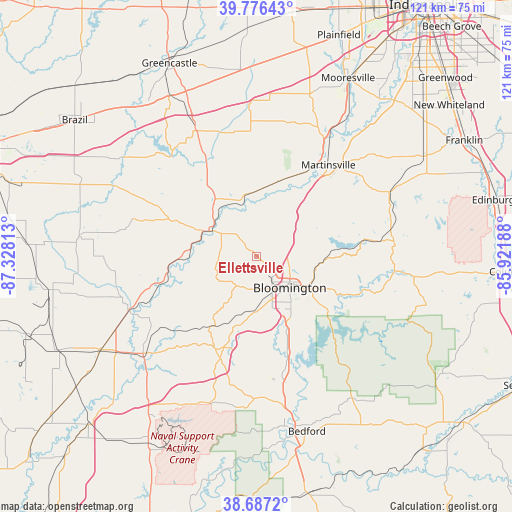 Ellettsville on map