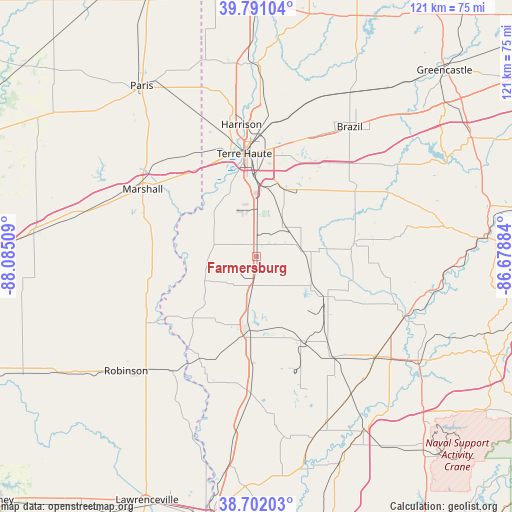 Farmersburg on map