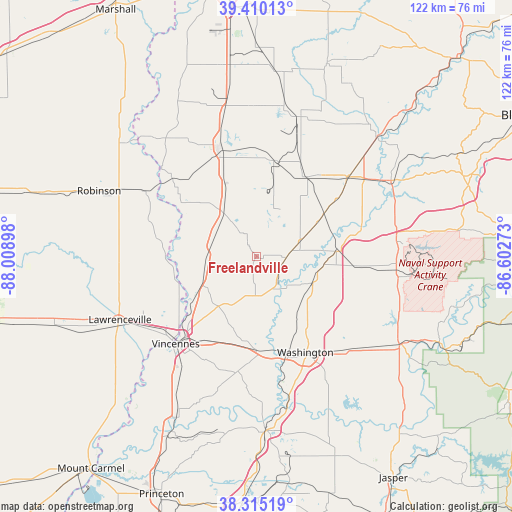 Freelandville on map