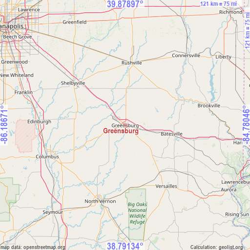 Greensburg on map