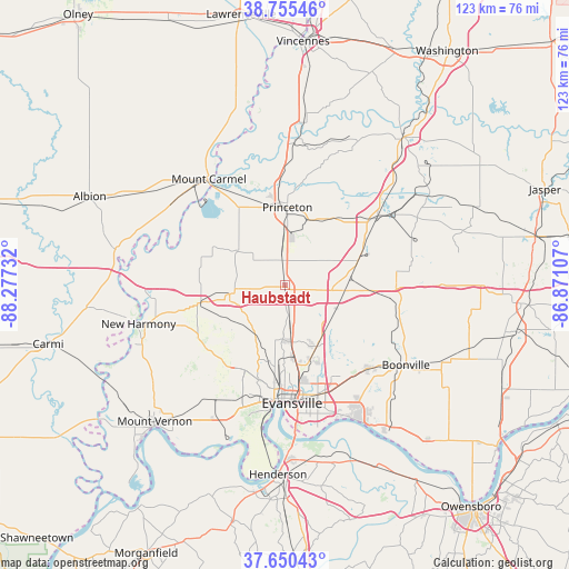 Haubstadt on map