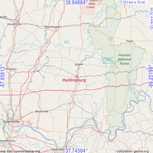 Huntingburg on map