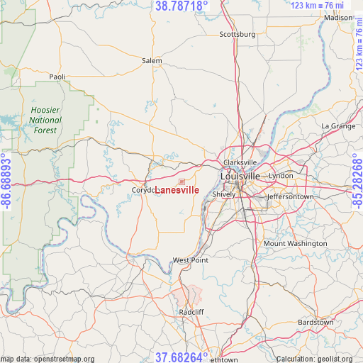 Lanesville on map