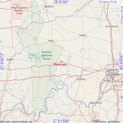 Marengo on map