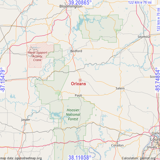 Orleans on map