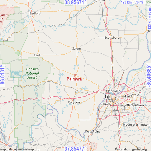 Palmyra on map