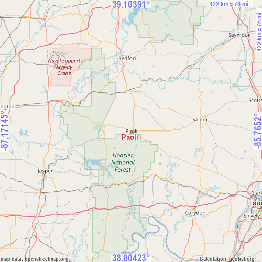 Paoli on map