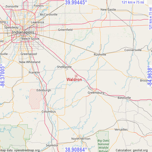 Waldron on map