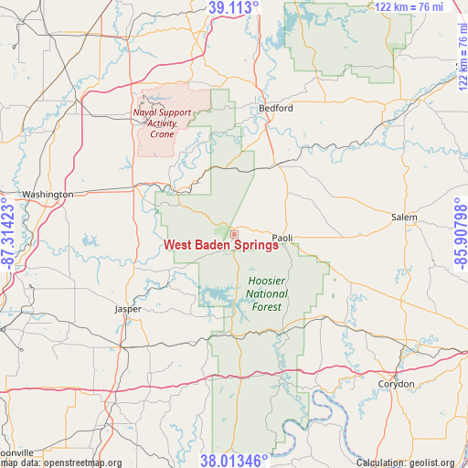 West Baden Springs on map