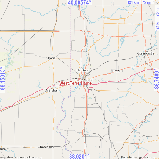 West Terre Haute on map