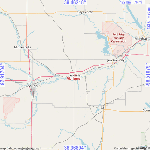 Abilene on map