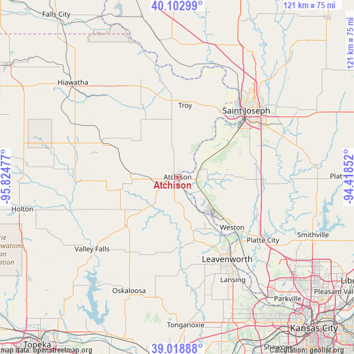 Atchison on map
