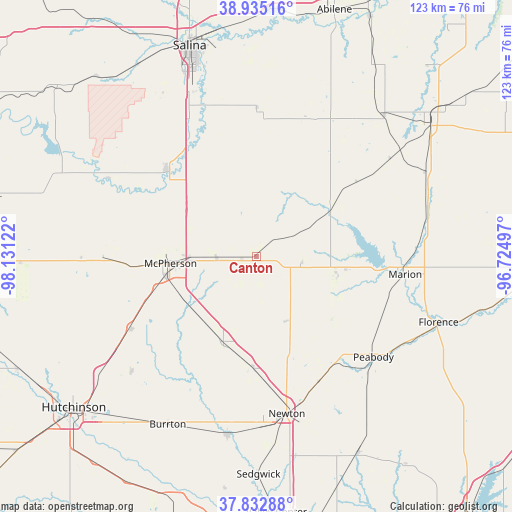 Canton on map