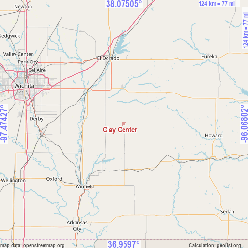 Clay Center on map