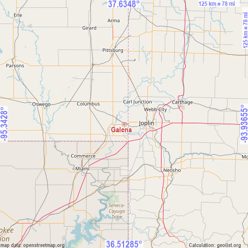 Galena on map