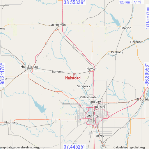 Halstead on map