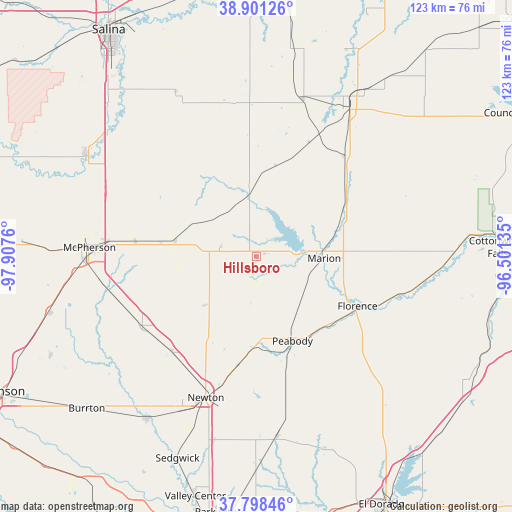 Hillsboro on map