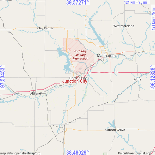 Junction City on map