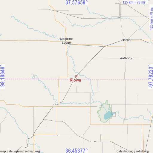 Kiowa on map